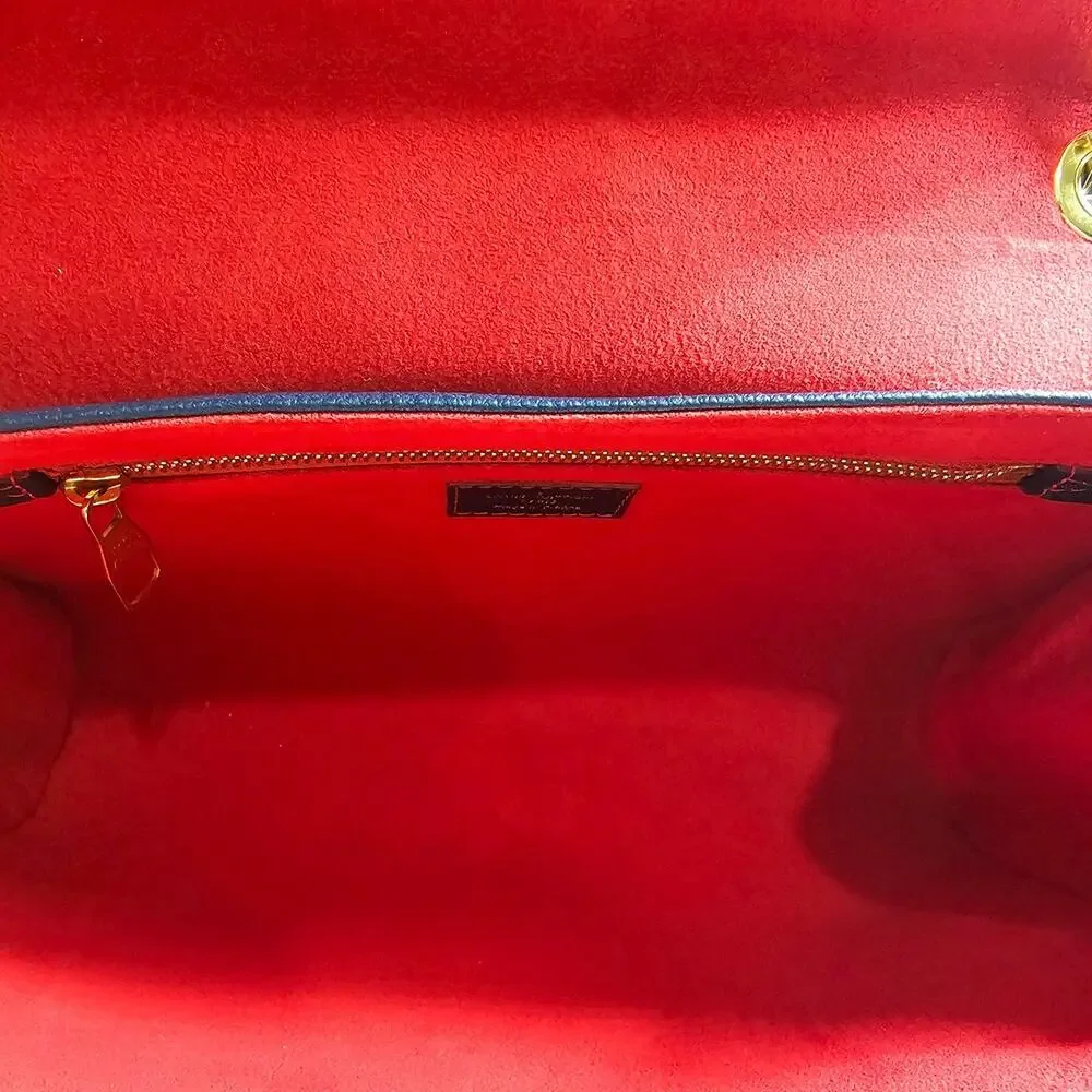 Louis Vuitton Saint Germain MM Empreinte Shoulder Bag Marine Rouge Navy Blue